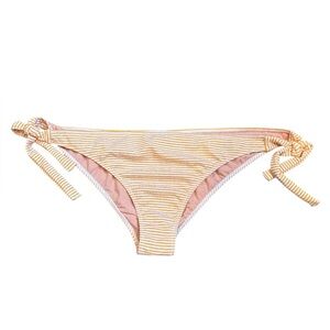 J.Crew Tie Side Bikini Bottom 3X Yellow White Stripe Textured